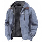 Navy blue hooded fleece jacket