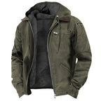 Green hooded fleece jacket