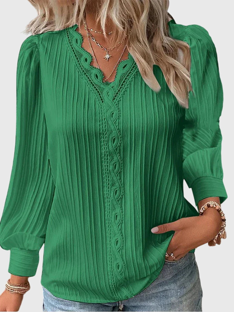 Liora Elegant Pullover Blouse green