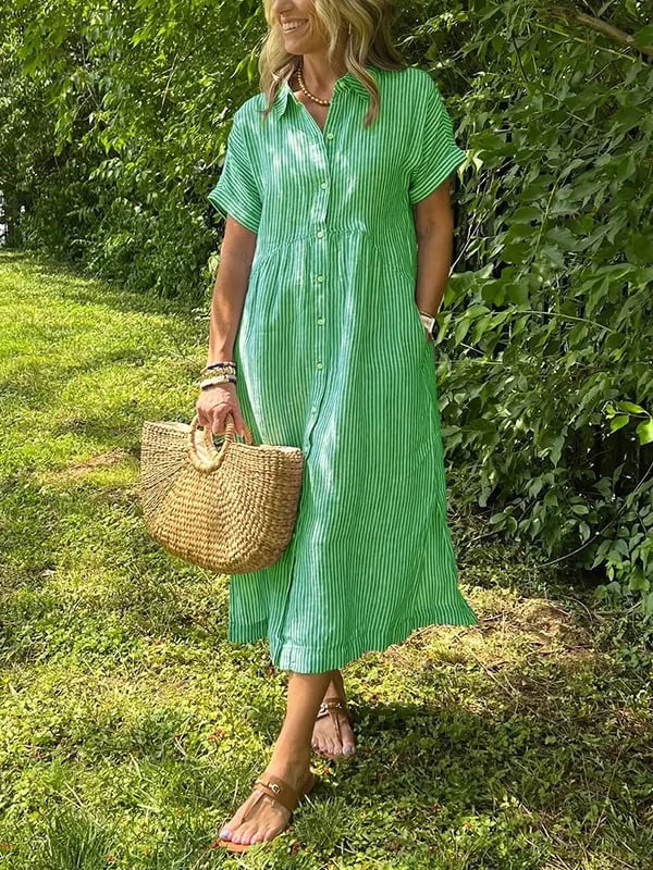 Marlowe Striped Shirt - Green