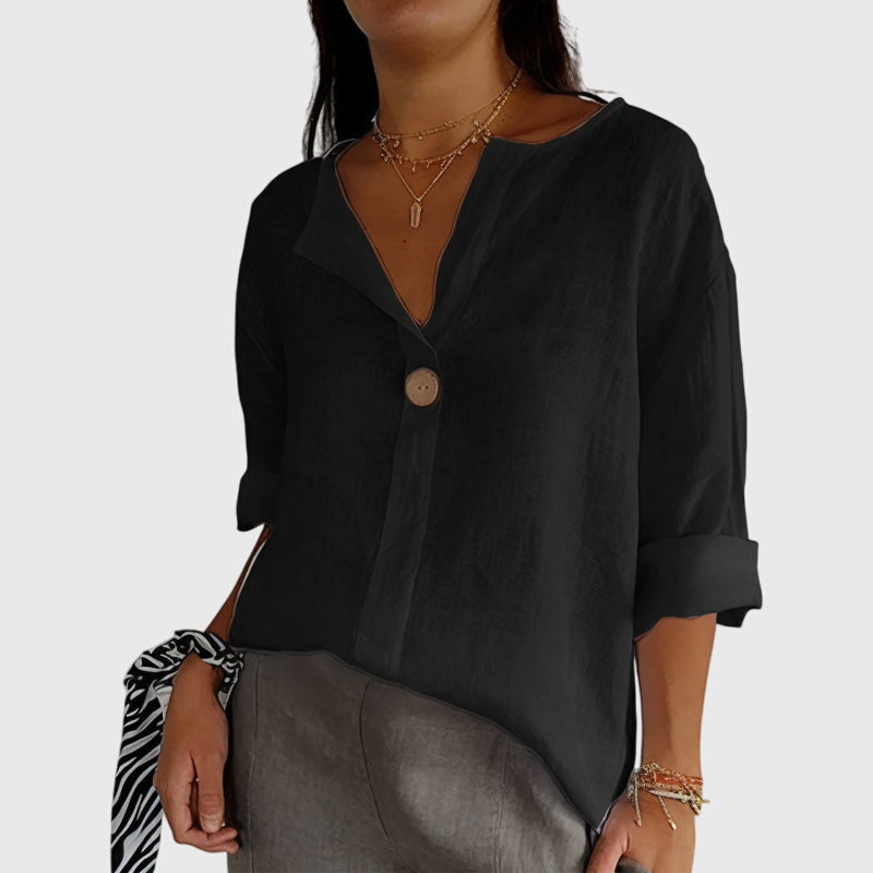 Camille Elegant Blouse Black