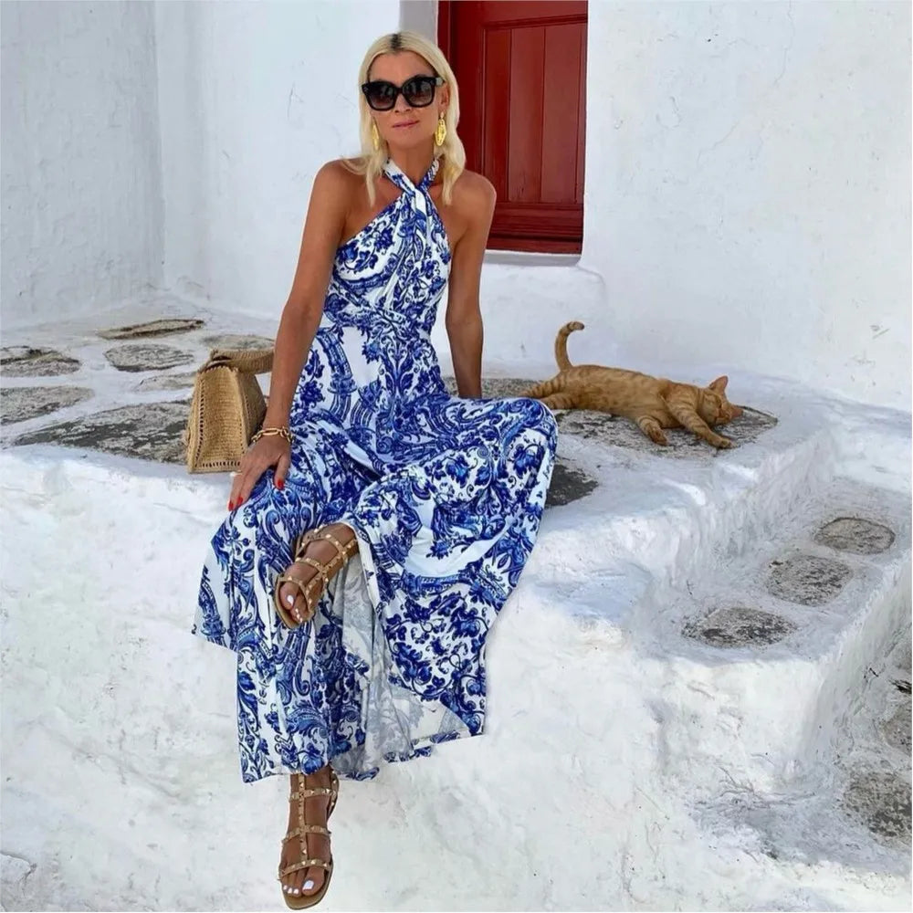 Edith | Women's Halter Maxi Dress