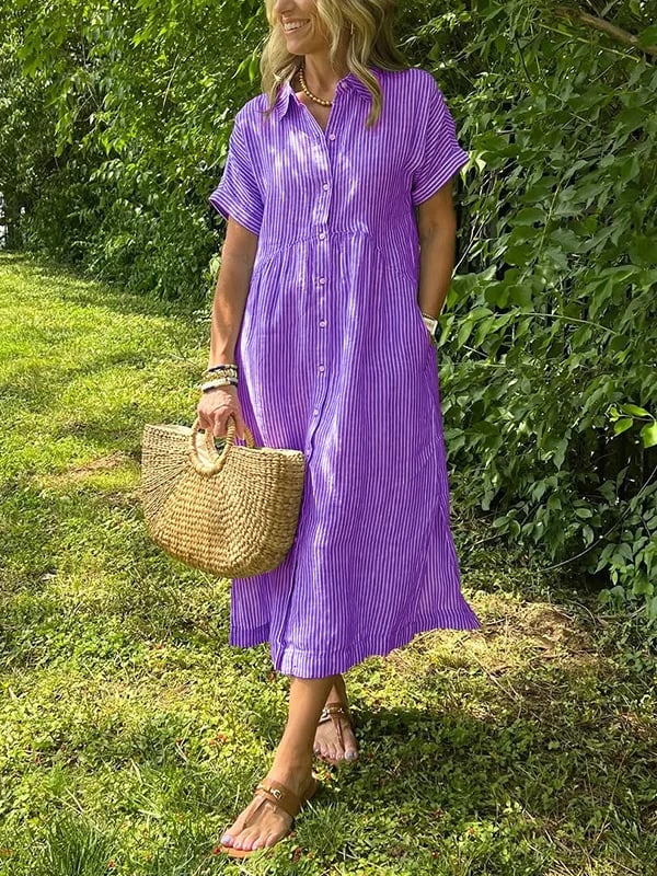 Marlowe Striped Shirt - Purple