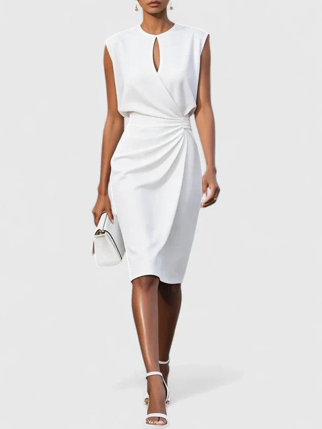 Elara Sophisticated Dress - White