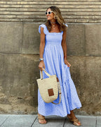 Fiona | Women's Smocked Gingham Maxi Dress