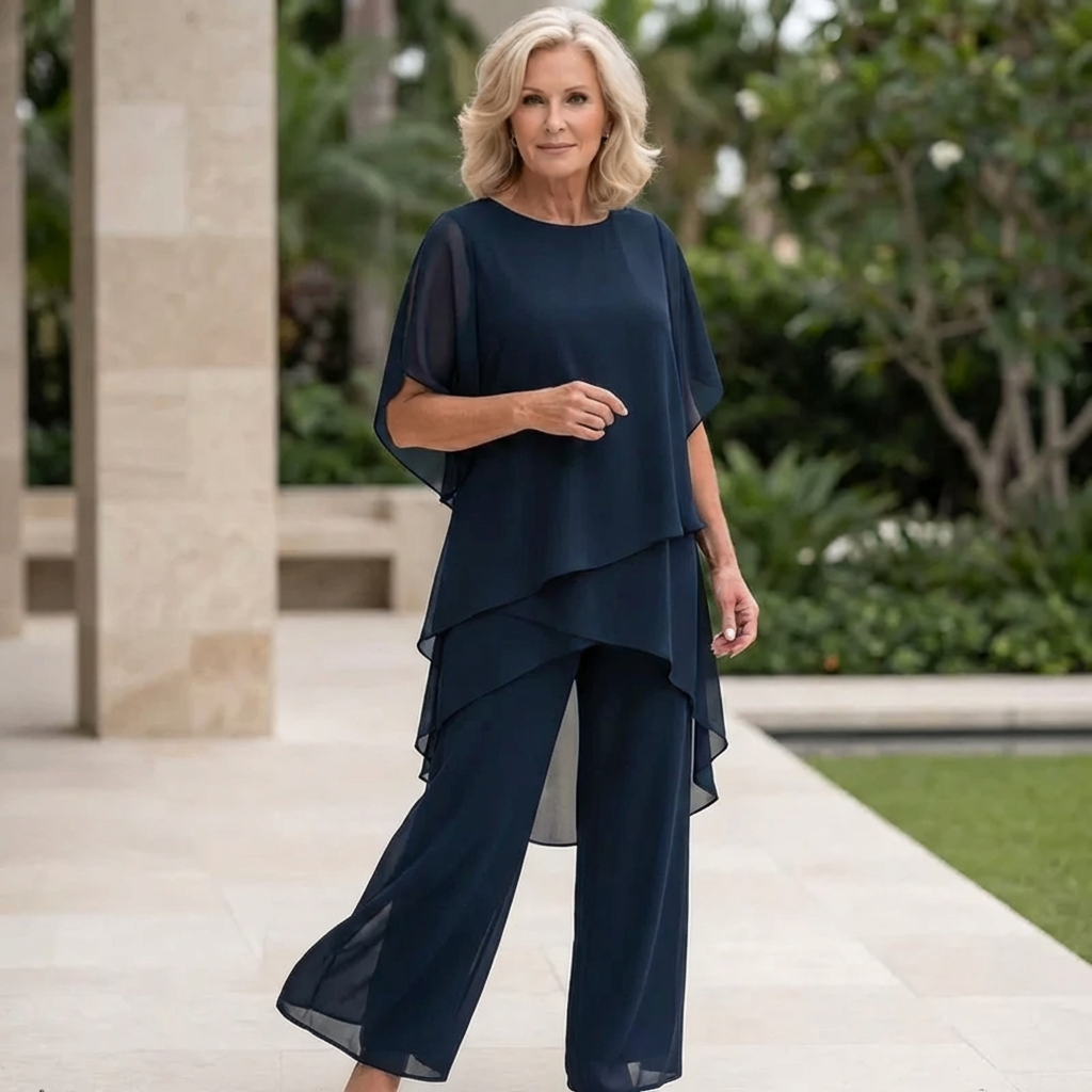 Palazzo pants set in blue