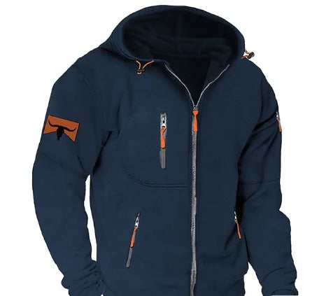 Men's zip-up hoodie dark blue