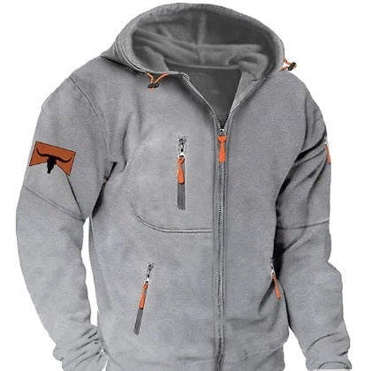 Men's zip-up hoodie light gray