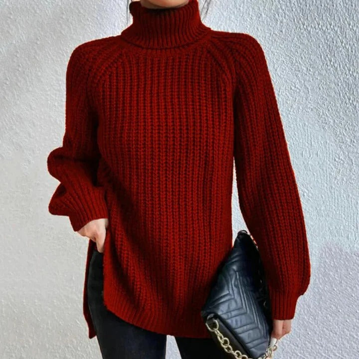 Turtleneck Sweater - Red
