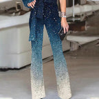 Women's One-Shoulder Ombre Disco Jumpsuit