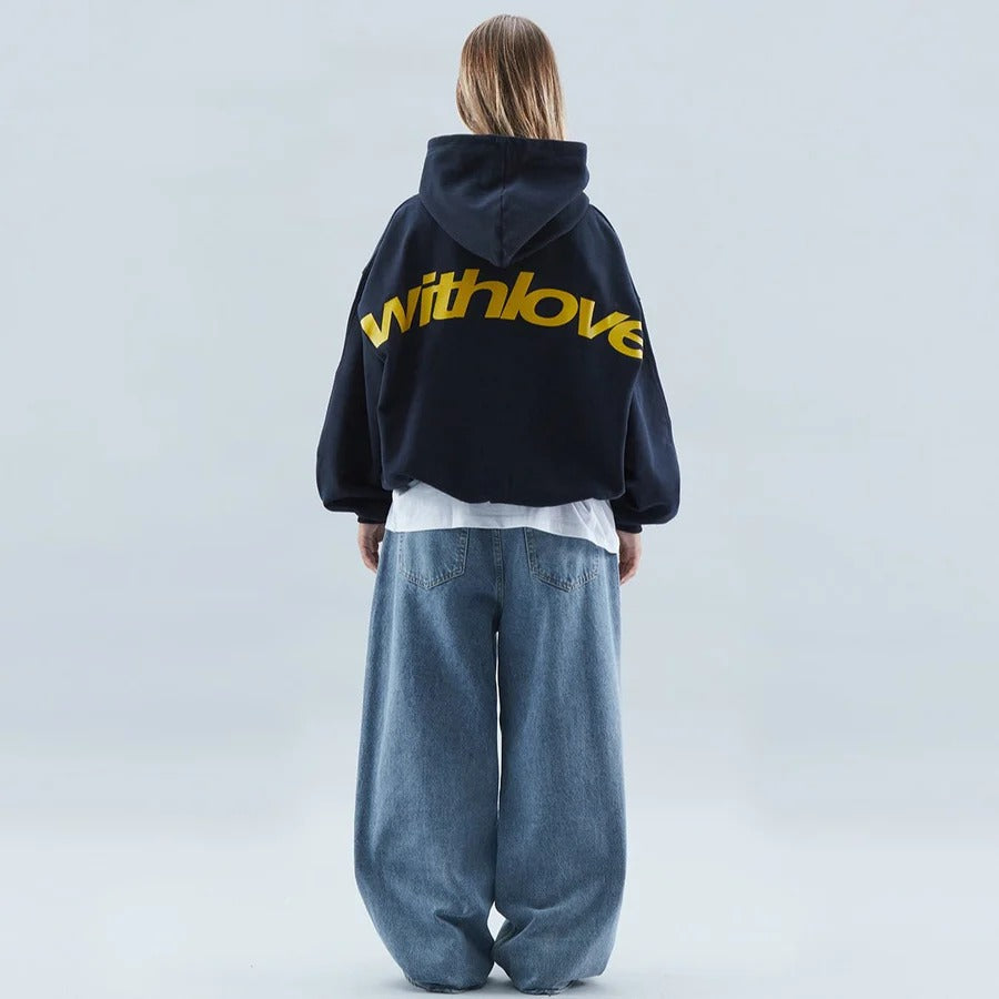Casual Oversized Hoodie - Navy