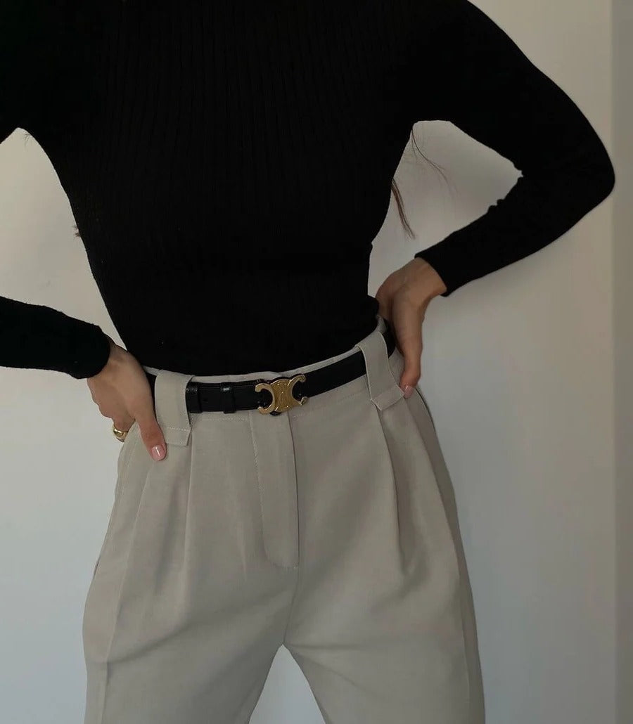 Belt with Gold Buckle detail 3