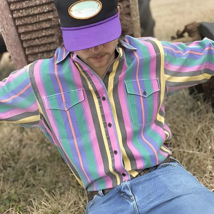 Men's Retro Block Stripe Shirt