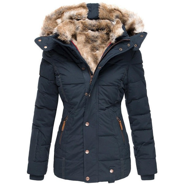 Waterproof Fleece Coat in Navy blue