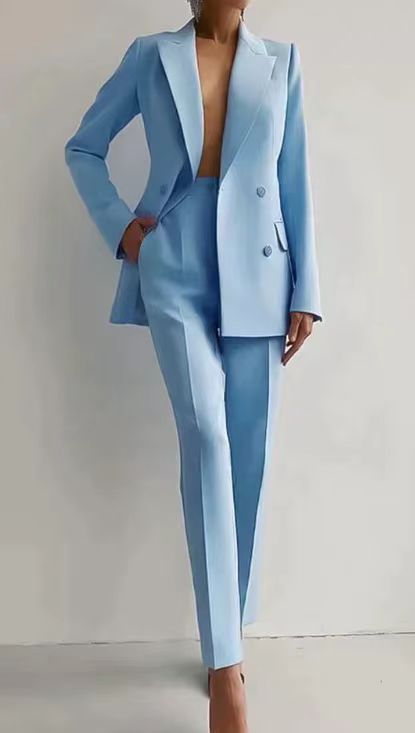 Vivienne Elegant Women Suit Light Blue