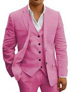 Men's three-piece summer suit in pink