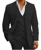 Men's three-piece summer suit in black