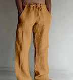 Men's linen trousers yellow