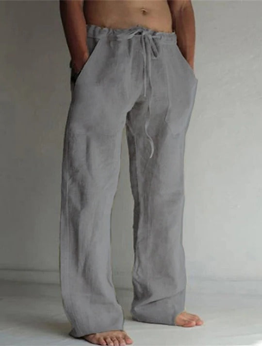 Men's linen trousers dark grey