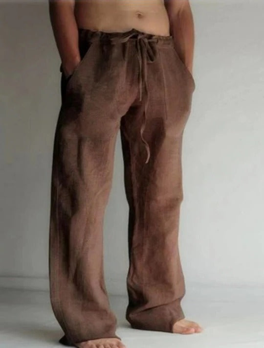 Men's linen trousers brown