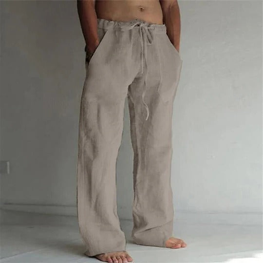 Men's linen trousers gray
