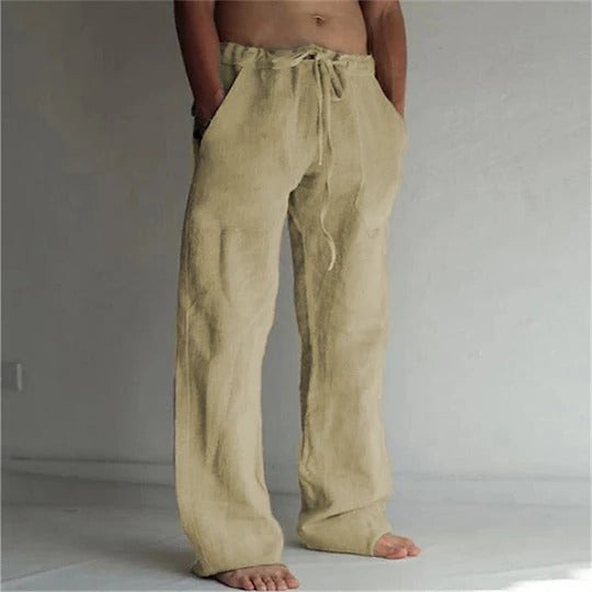Men's linen trousers khaki