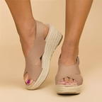 Women's Orthopedic Espadrilles Wedge Sandals With Cross Straps