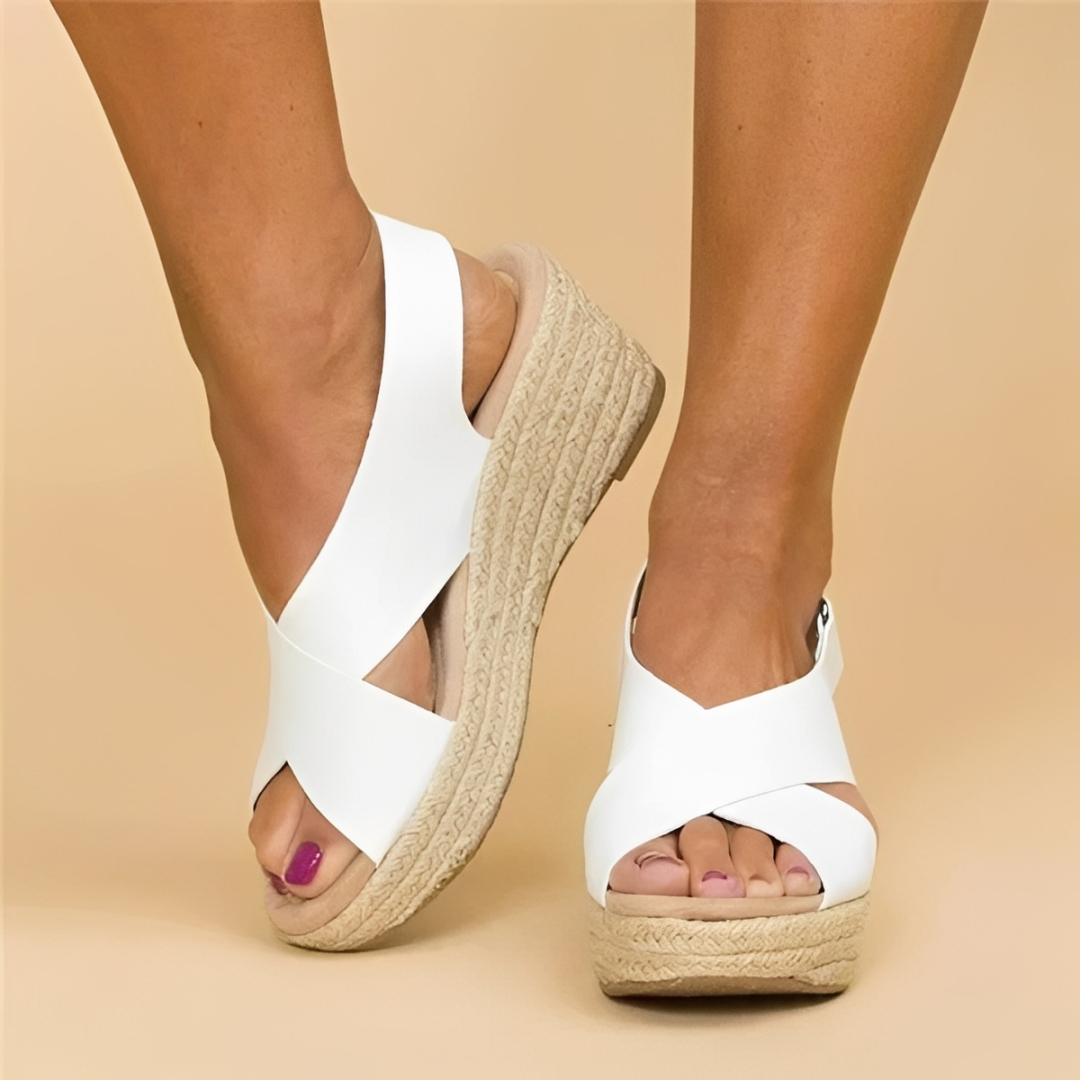 Women's Orthopedic Espadrilles Wedge Sandals With Cross Straps