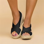 Women's Orthopedic Espadrilles Wedge Sandals With Cross Straps