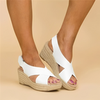Women's Orthopedic Espadrilles Wedge Sandals With Cross Straps
