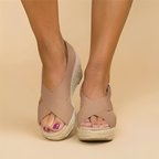 Women's Orthopedic Espadrilles Wedge Sandals With Cross Straps