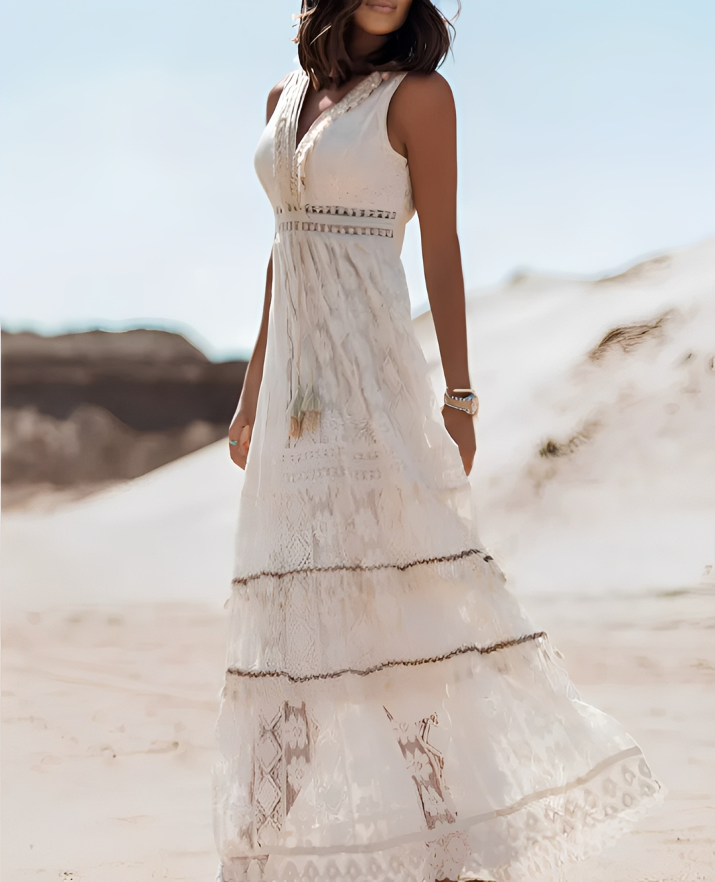 Elegant Lace Boho Dress for Women