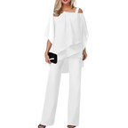 Women's Formal Festive Pantsuit Elegant Chiffon