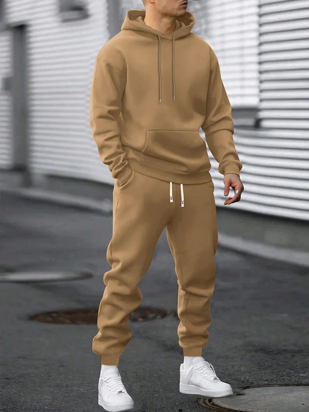 Hoodie and Jogger Set Khaki