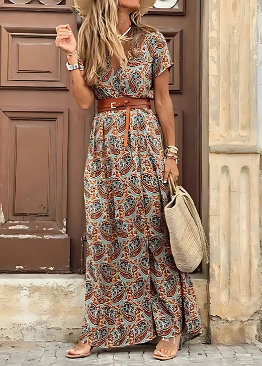 Marigold | Women's Boho Maxi Dress with Matching Belt