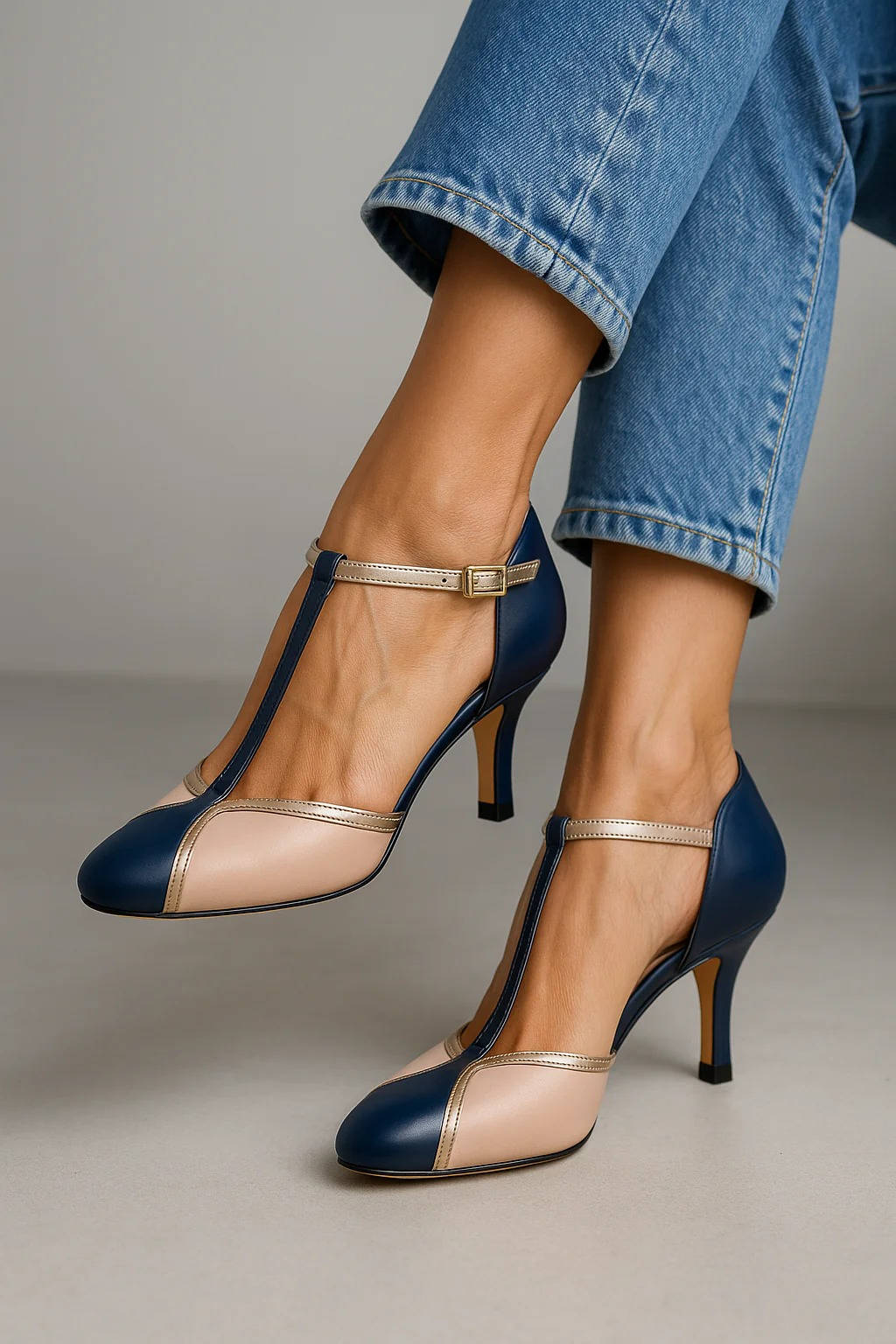Women's vintage T-strap heels