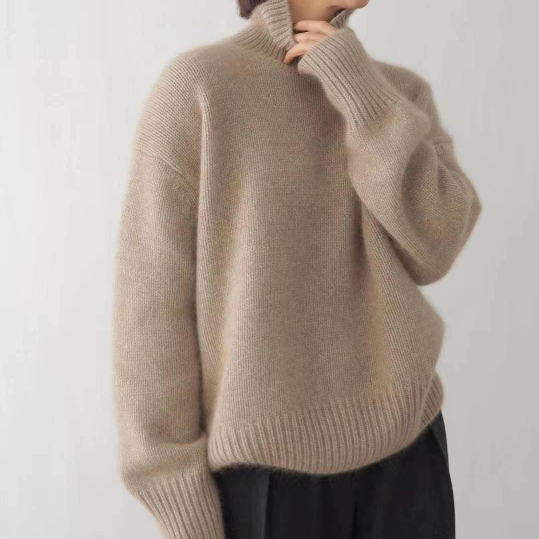 Women's Cashmere Turtleneck Sweater - Khaki