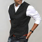 Men's Formal Herringbone Pattern Vest