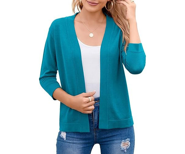 Marlowe | Women's 3/4 Sleeve Open Front Cropped Cardigan