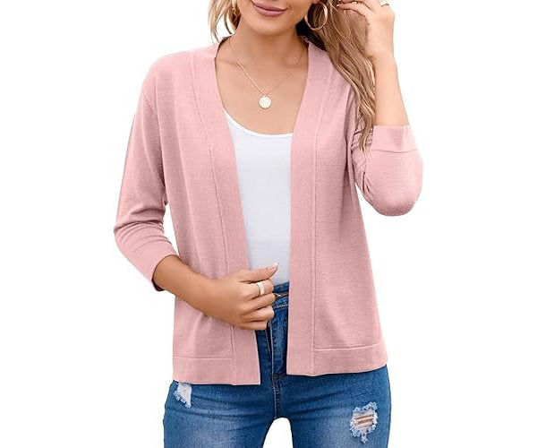 Marlowe | Women's 3/4 Sleeve Open Front Cropped Cardigan