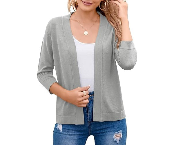 Marlowe | Women's 3/4 Sleeve Open Front Cropped Cardigan