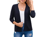 Marlowe | Women's 3/4 Sleeve Open Front Cropped Cardigan