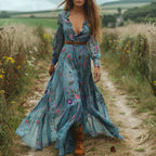 Bohemian Embroidered Maxi Dress