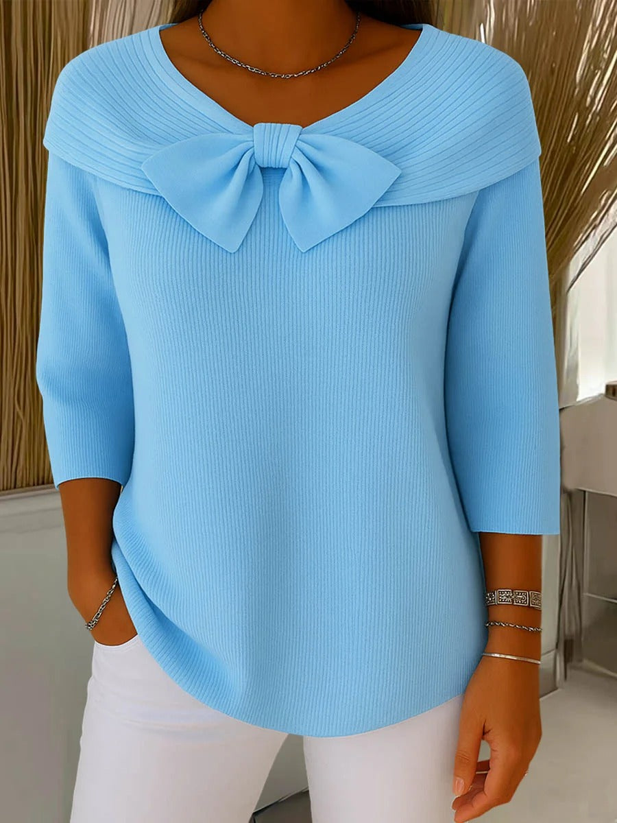 Lisette Bow Sweater Blue