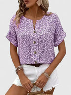 Primrose Floral Summer Top - Purple
