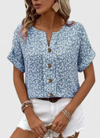 Primrose Floral Summer Top - Blue