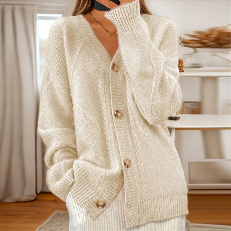 Joanna | Women's Button-Down V-Neck Cardigan