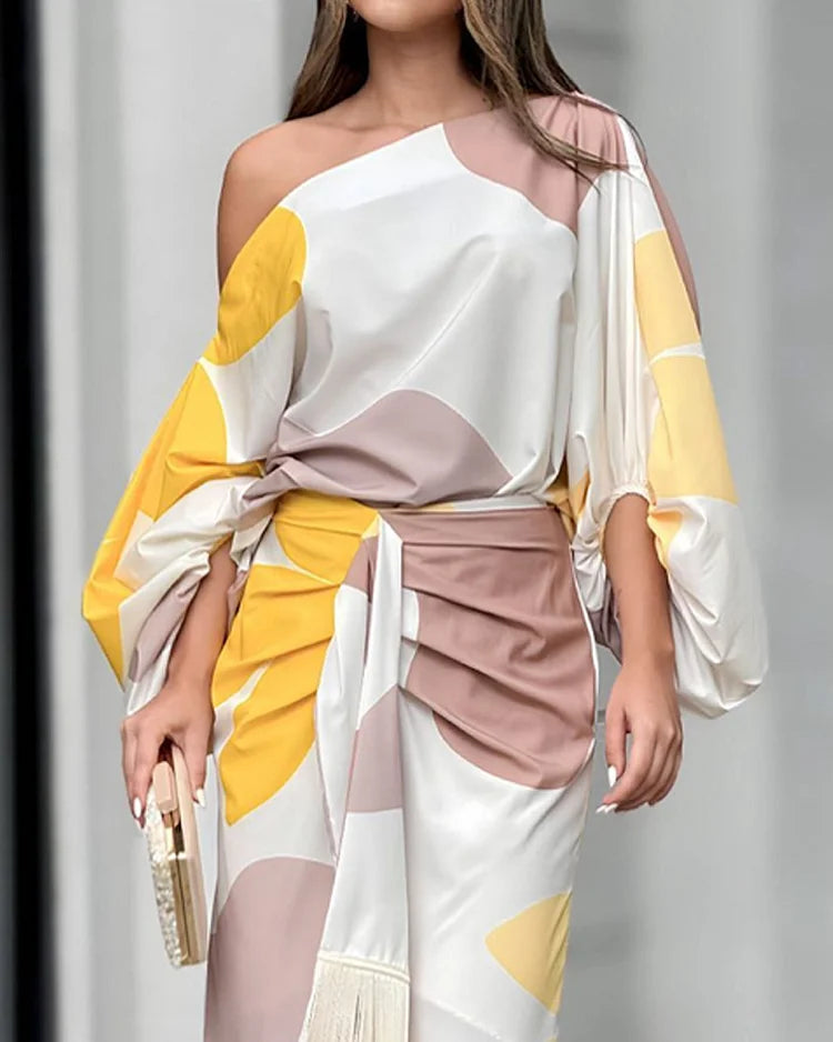 Maisie | Women's One-Shoulder Wrap Midi Dress