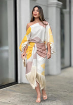 Maisie | Women's One-Shoulder Wrap Midi Dress