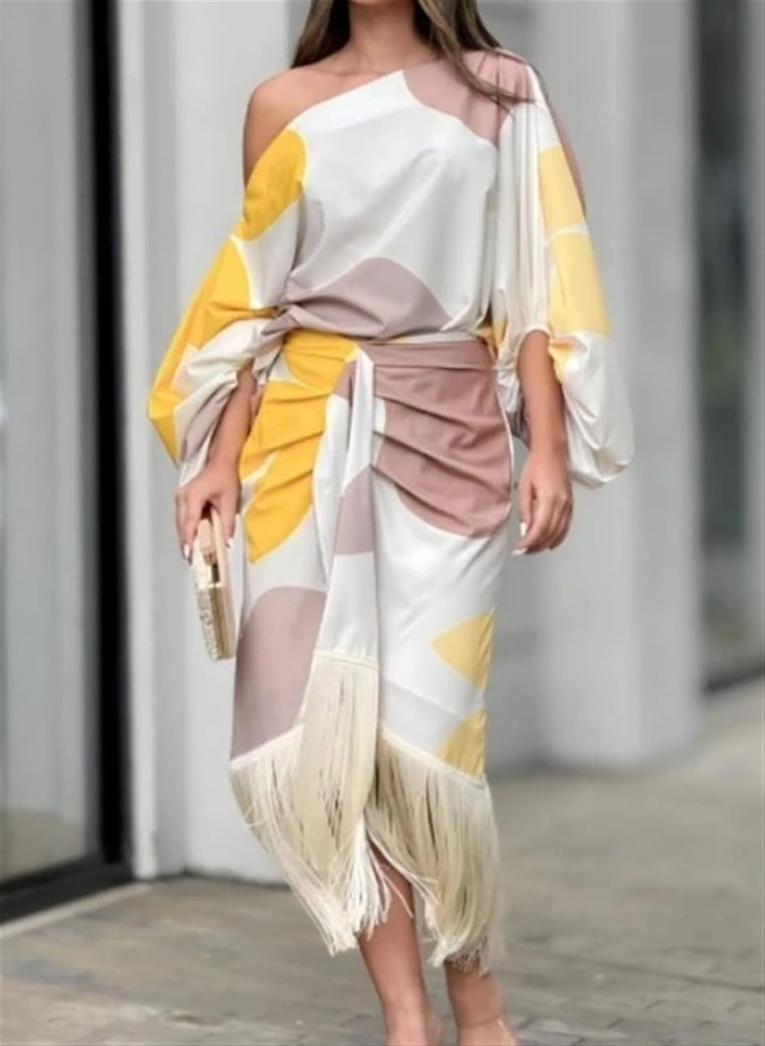 Maisie | Women's One-Shoulder Wrap Midi Dress